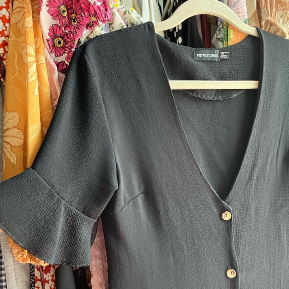 PLT Black Button Dress - Picture 3 of 9